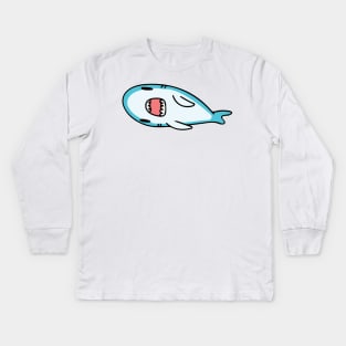 Sad Shark Kids Long Sleeve T-Shirt